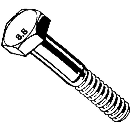 Midwest Fastener Class 8.8, M20-2.50 Hex Head Cap Screw, Zinc Plated Steel, 130 mm L, 2 PK 931881